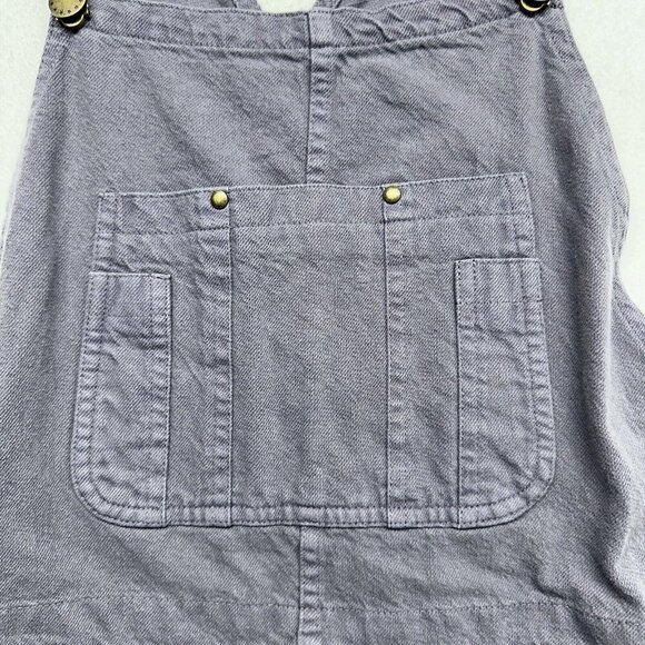 THE GREAT Womens The Cutoff Overall Shortalls Size M (2) NWT Gray Raw Hem Cotton - Picture 6 of 11